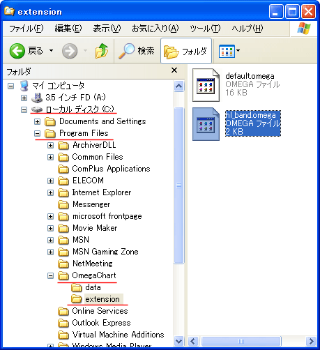 extensionを開く