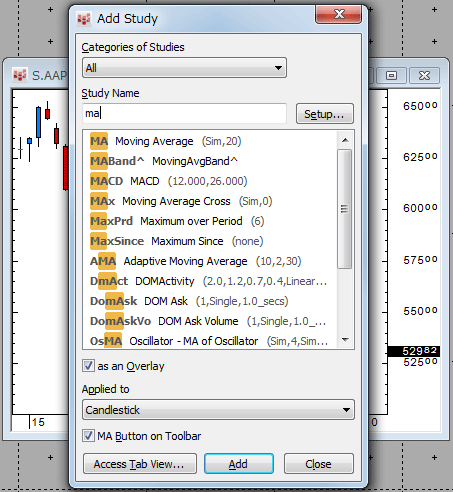 chart add study