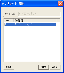 テンプレートを開く